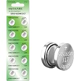 SKOANBE SR516SW 317 1.5V Button Coin Cell Silver Oxide Watch Battery（10-Packs）