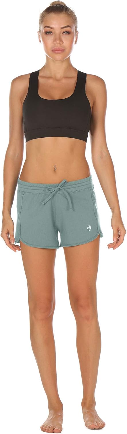 icyzone Athletic Lounge Shorts for Women - Running Jogging Workout Cotton Sweat Shorts: Clothing