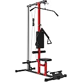 LAT Pull Down Machine,Adjustable Home Gym Cable Station with Dual Pulley System for Body Strength Training