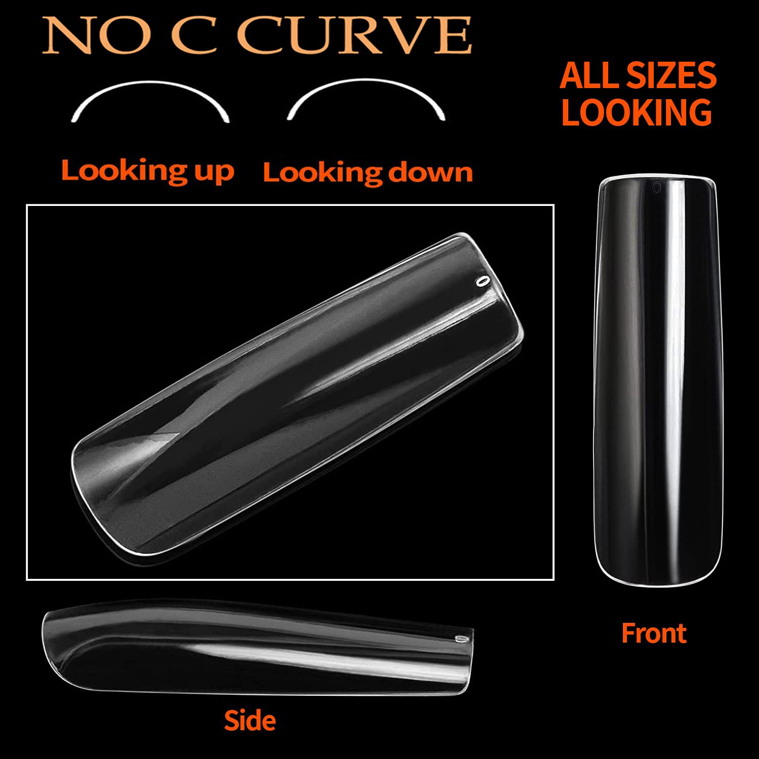 UNA GELLA Full Cover Nail Tips Square Gel Nails 120 PCS No C Curve XXL Extra Long Straight Curved Fake Tapered For Acrylic Salon Home DIY with Box - Image 8