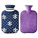 2-Liter Hot Water Bottle with Cover,Classic Flexible Rubber - Perfect for Quick Hot & Cold Pain Relief.(Purple)