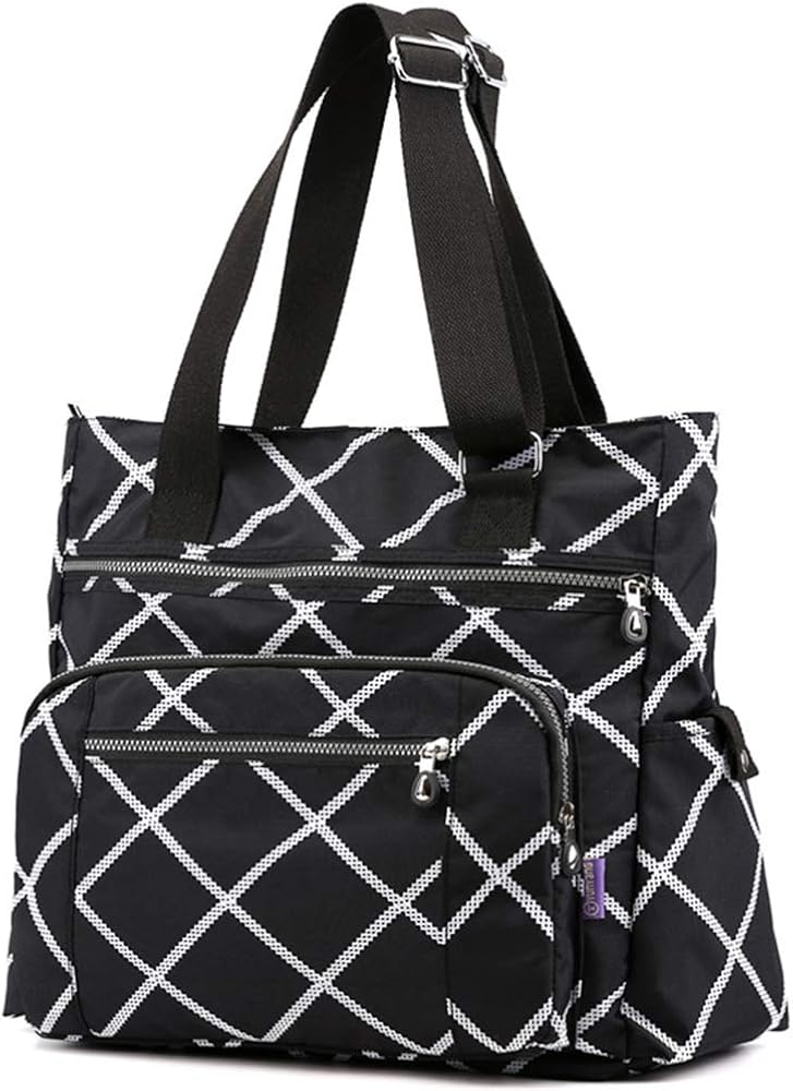 Lavogel Womens Multi Pocket Nylon Totes Handbag Large Shoulder Bag