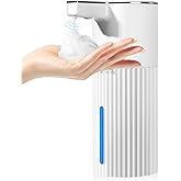 Automatic Soap Dispenser Foaming Touchless: 14oz Plastic - 4 Level Adjustable Wall Mount Foam Rechargeable Electric Auto Smart White Soap Dispenser - Bathroom Kitchen Hand Dish Lotion