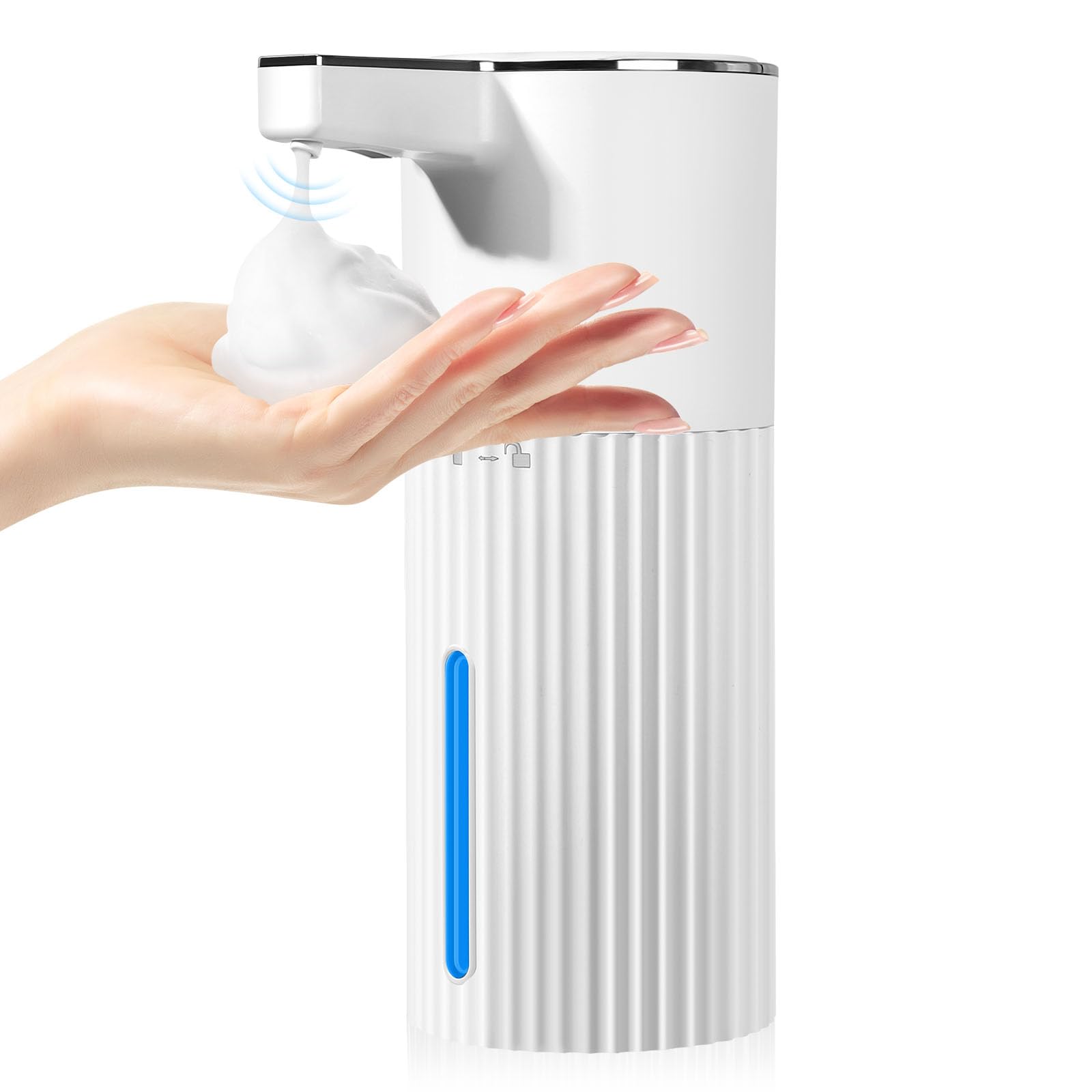 Photo 1 of Automatic Soap Dispenser Foaming Touchless: 14oz Plastic - 4 Level Adjustable Wall Mount Foam Rechargeable Electric Auto Smart White Soap Dispenser - Bathroom Kitchen Hand Dish Lotion
