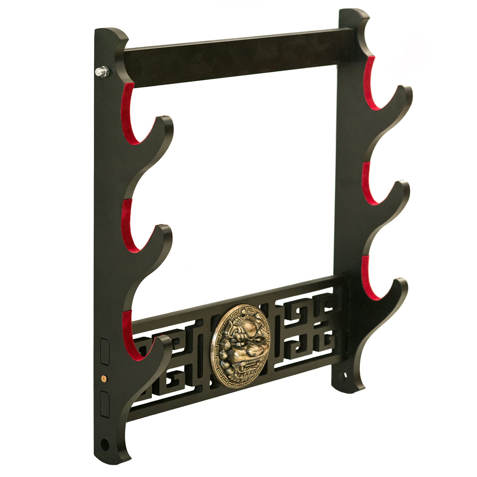 FOXSMZZ Kylin Sword Wall Mount Sword Holder Velvet Padded Display Stand Padded Katana (3-Tier)