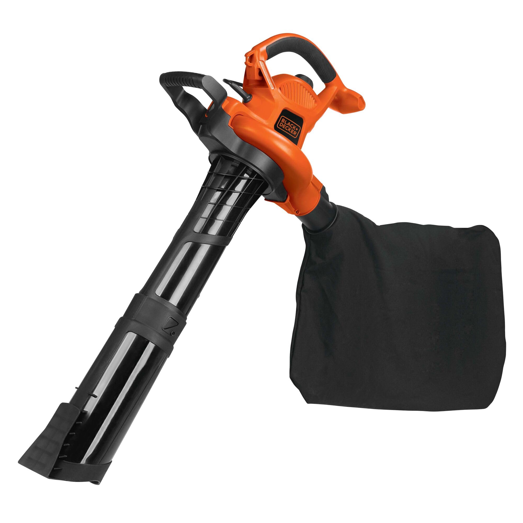 BLACK+DECKER Soplador de hojas Aspirador de hojas y triturador de hojas 3 en 1, sopladores eléctricos para el cuidado del césped, 12 amperios, 250 MPH, 400 CFM (BV6000)