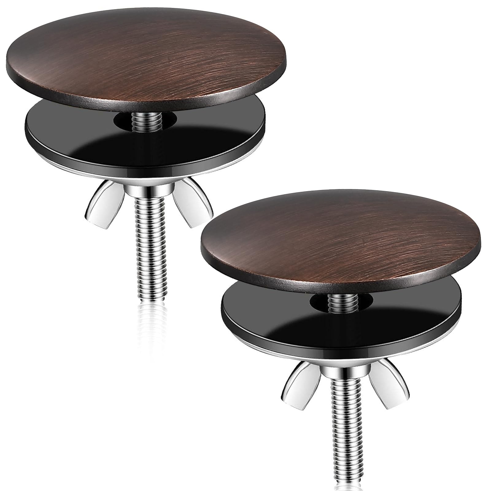 Photo 1 of LEIFIDE 2 Pcs 2 Inch Kitchen Sink Hole Cover Faucet Hole Cover Stainless Steel Kitchen Sink Tap Plate Stopper Blanking Metal Plug(Bronze)