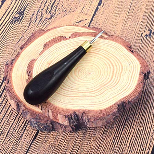 Aiskaer 1 Pcs Leather Craft Ebony Rhombus Awl DIY Leather Stitching Sewing Awl Leathercraft Reaming Punch Tool - Thumbnail 6