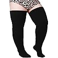ForHailey Women's Plus Size Thigh High Socks for Thick Thighs - Striped Over the Knee Leg Warmer Boot Socks