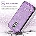 Galaxy S5 Case, BENTOBEN Glitter Bling Luxury 2 in 1 Hybrid Slim Hard Laminated with Sparkly Shiny Faux Leather Chrome Shockproof Protective Case for Samsung Galaxy S5 (i9600), Purple