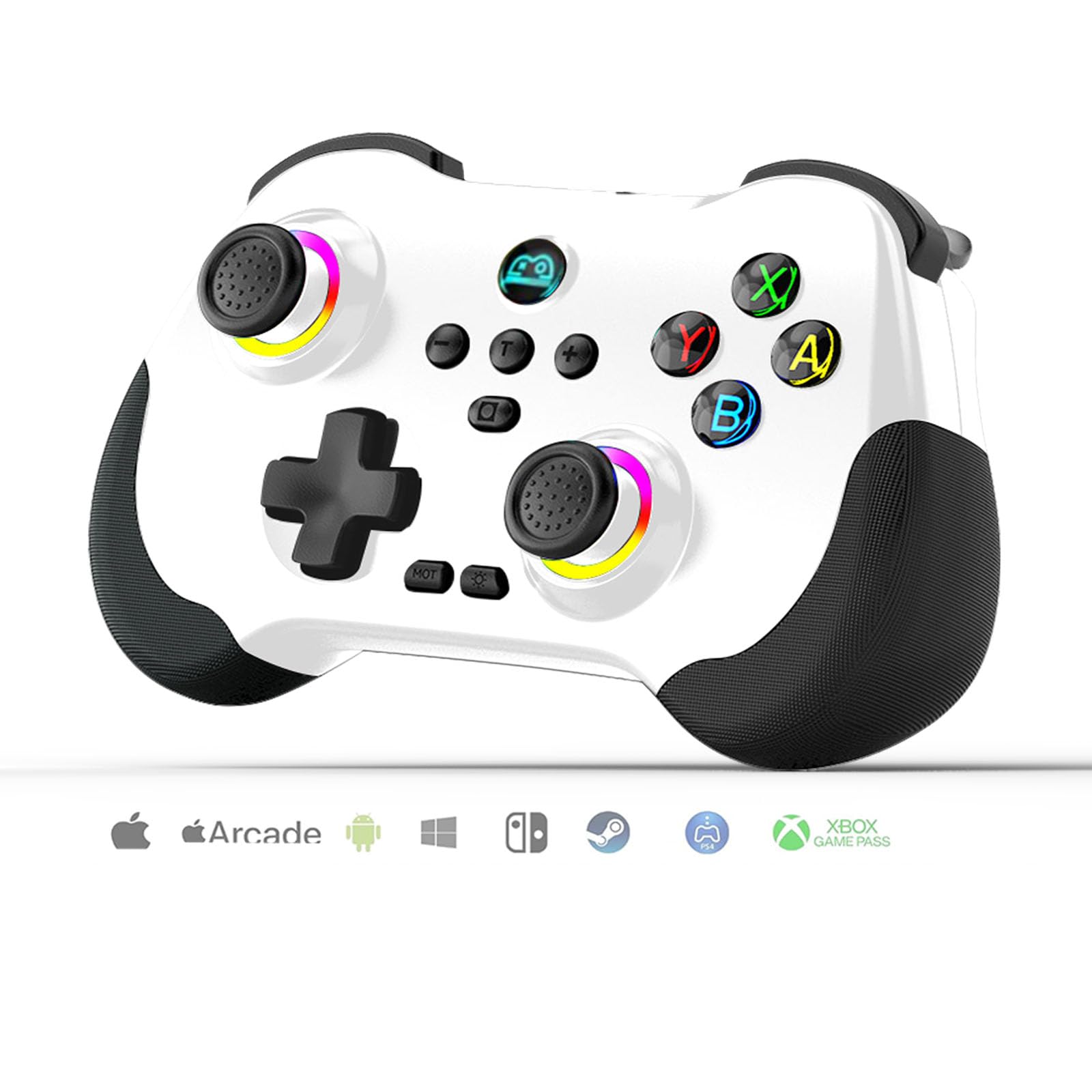 Photo 1 of Wireless Gaming Controller for Hall Effect Triggers Hall left & right rocker, Gamepad for ipad/iphone Android/PC/Switch/Streaming Xbox/PS3/PS4, Bluetooth, Pocket Size (White)