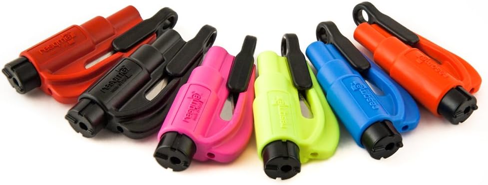 resqme Seatbelt Cutter and Window Glass Breaker 2 in 1 Quick Car Escape KeyChain Tool Neon - Pack of 2: Automotive