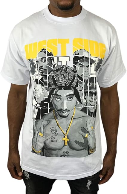 Amazon プリントtシャツ West Side アーティスト 2pac スヌープ ラッパー Hiphop 半袖 白 ホワイト レジェンド メンズ 大きい Ll オーバーサイズ 春夏 Tsa549 Mサイズ Tシャツ カットソー 通販
