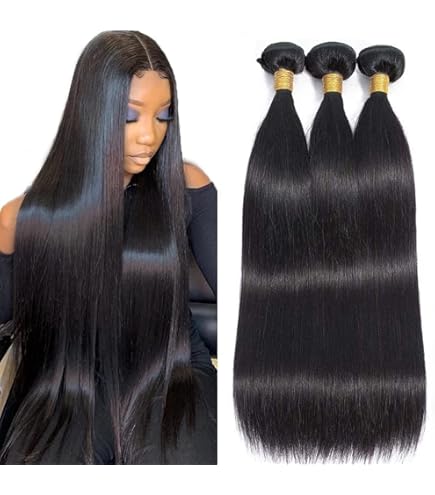 Amazon.com : 16A Straight Bundles Human Hair with 5x5 HD 