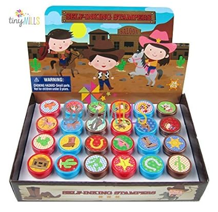 24 Pcs Western Cowboy Cowgirl Stampers for Kids