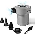 KingCamp Air Pump for Inflatables, Portable Quick-Fill Inflator/Deflator Air Mattress Pump Electric Air Pump with 4 Nozzles for Outdoor Camping Mat & Sleeping Pad