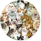 Non-Slip Rubber Round Mouse Pad,Funny Group Cat Animal Pet Design Round Gaming Mouse Pad (7.87 inch x 7.87 inch)
