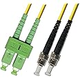 2M Singlemode Duplex Fiber Optic Cable (9/125) - SC/APC to ST/UPC