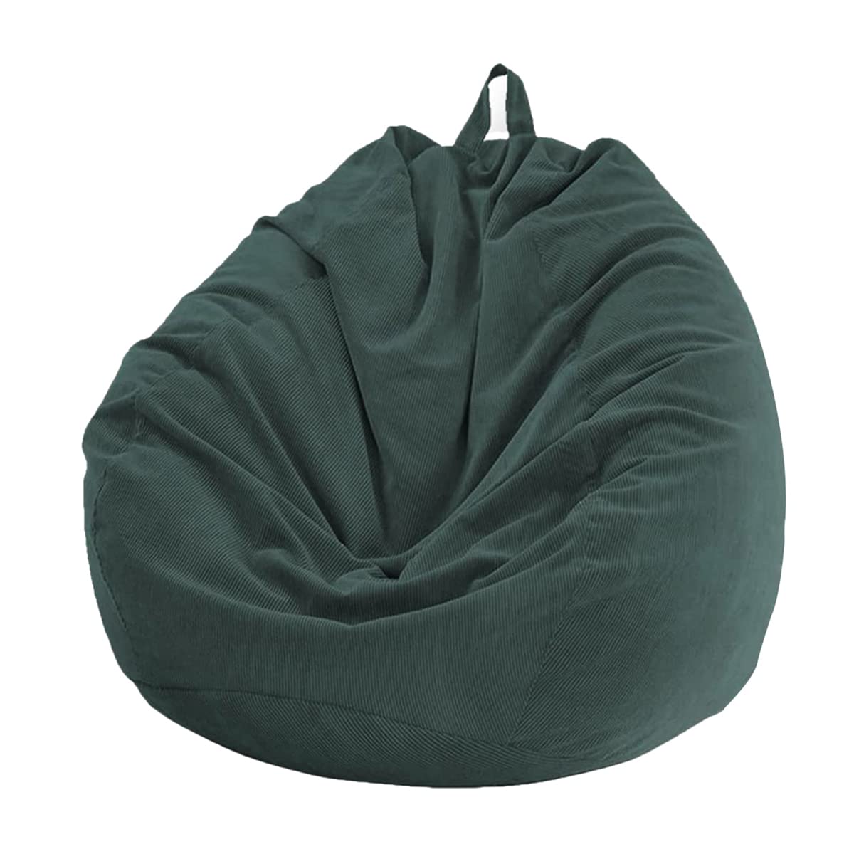 Chickwin - Bean Bag Chair Cover, Corduroy Bean Bag Chair Without Filling For Outdoor and Indoor Relaxation, Lounge Chair, Bedroom Cushion - Dark Green, 100 x 120 cm