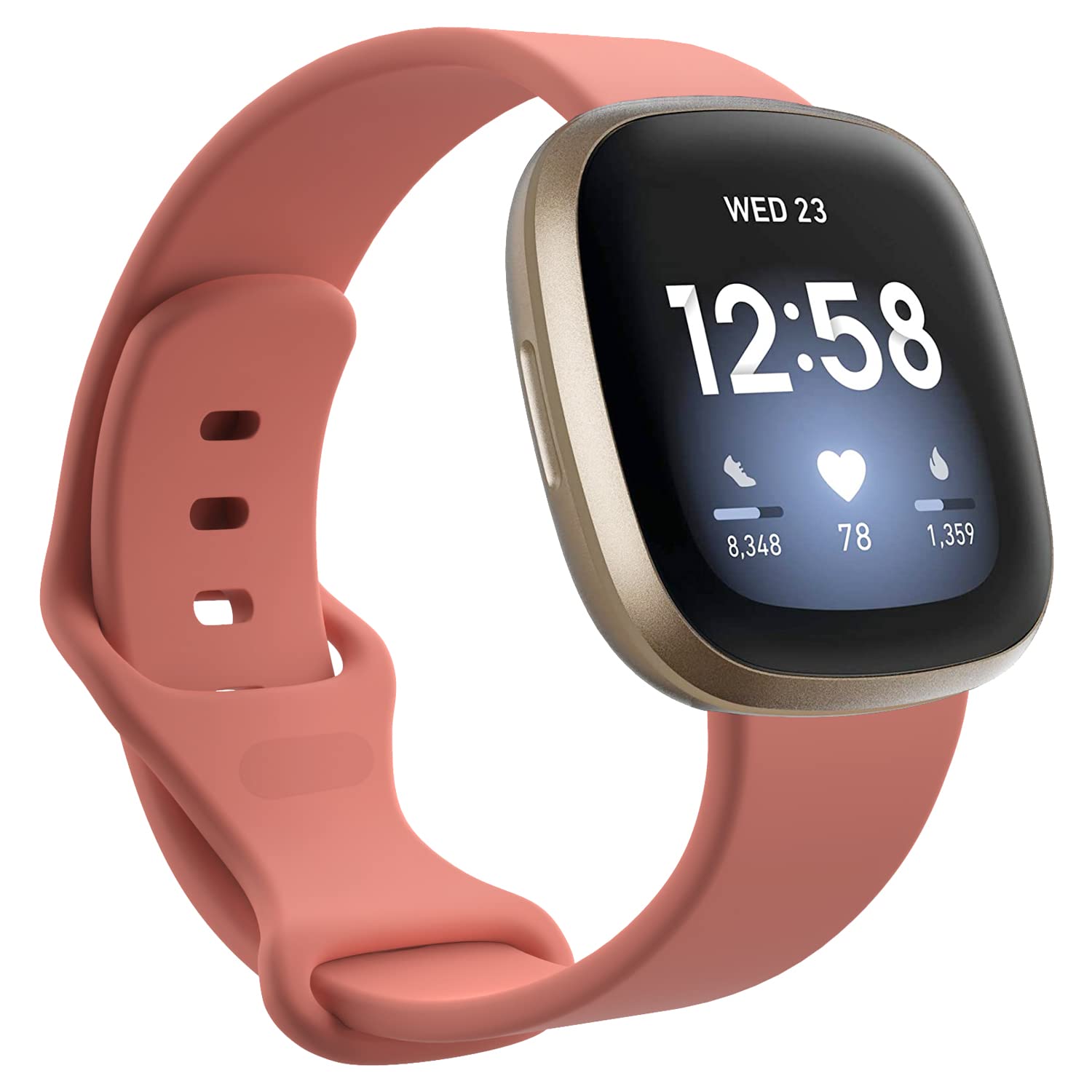 Coral Compatible Watch Bands for Fitbit Sense/Versa 3 - Soft Silicone Replacement Straps for Women & Men - UK, Large Wrist Size
