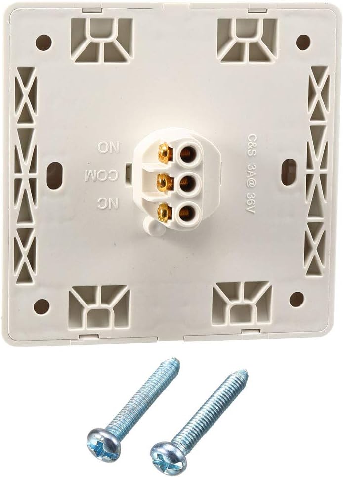 sourcing map Push to Exit Button Release Switch Porta Access Control System PC Panel 86mmx86mm 12V 3A Bianco