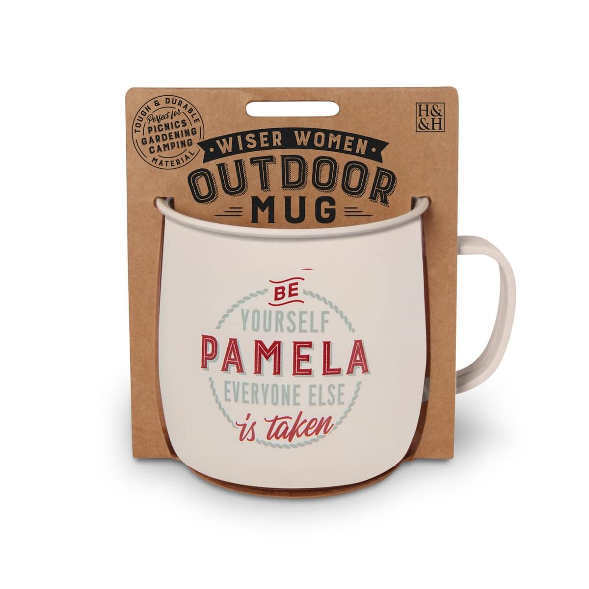 History & Heraldry Personalised Outdoor Mug (Pamela)
