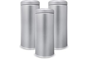 Tea Tin Canister with Airtight Lids for Loose Tea-Bags, spices, dried vegetables Large 16.9 ounces, round container- Small Ki