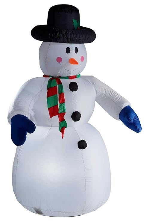 Gartenpirat Schneemann 240 cm aufblasbar beleuchtet Weihnachtsdeko Figur groß