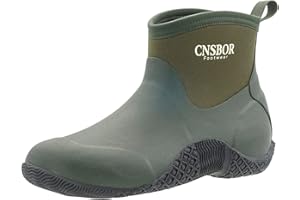 CNSBOR Men's Waterproof Garden Shoes Comfort Outdoor Ankle Rain Work Shoes for Gardening Camping and Yard Work