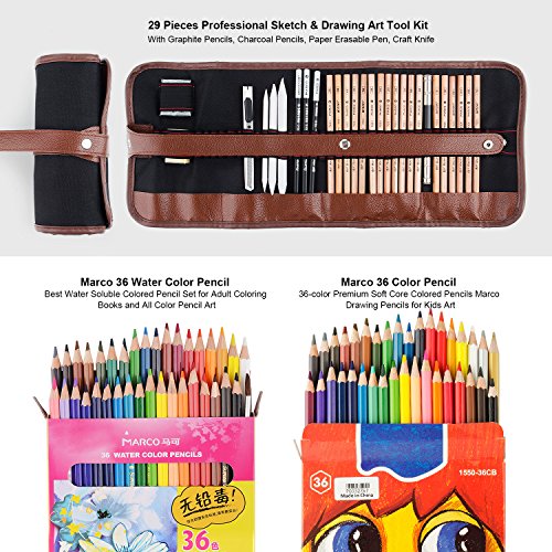 227-in-One Custom Artist Painting Drawing Art Kit with French Style Art Easel & Sketchbox, Perfect for Oil Watercolor Painting, Beginner, Professional -Lightwish