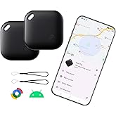 Youmeet Bluetooth Tracker for Android 2-Pack, Google Certified Anti-Lost tag, Smart Item Locator with Global Network & Replaceable Battery for Keys, Wallet, Luggage, Pets-Black