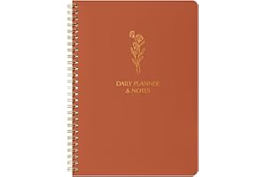 OF A HAPPY KIND Simple Daily Planner Undated & To Do List Notebook for Work: With Hourly Schedule - 6.5x9.25" Terracotta - Aesthetic Planner Notebook for Life Tasks - Day & Hour Agenda, Organizer Notepad Journal