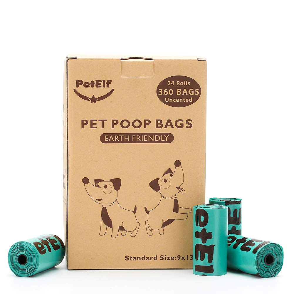 PetElf Dog Poop Bag, Poop Bags for Dogs Unscented Biodegradable Dog Waste Bags, EPI Technology Eco-Friendly, 24 Rolls 360 Count