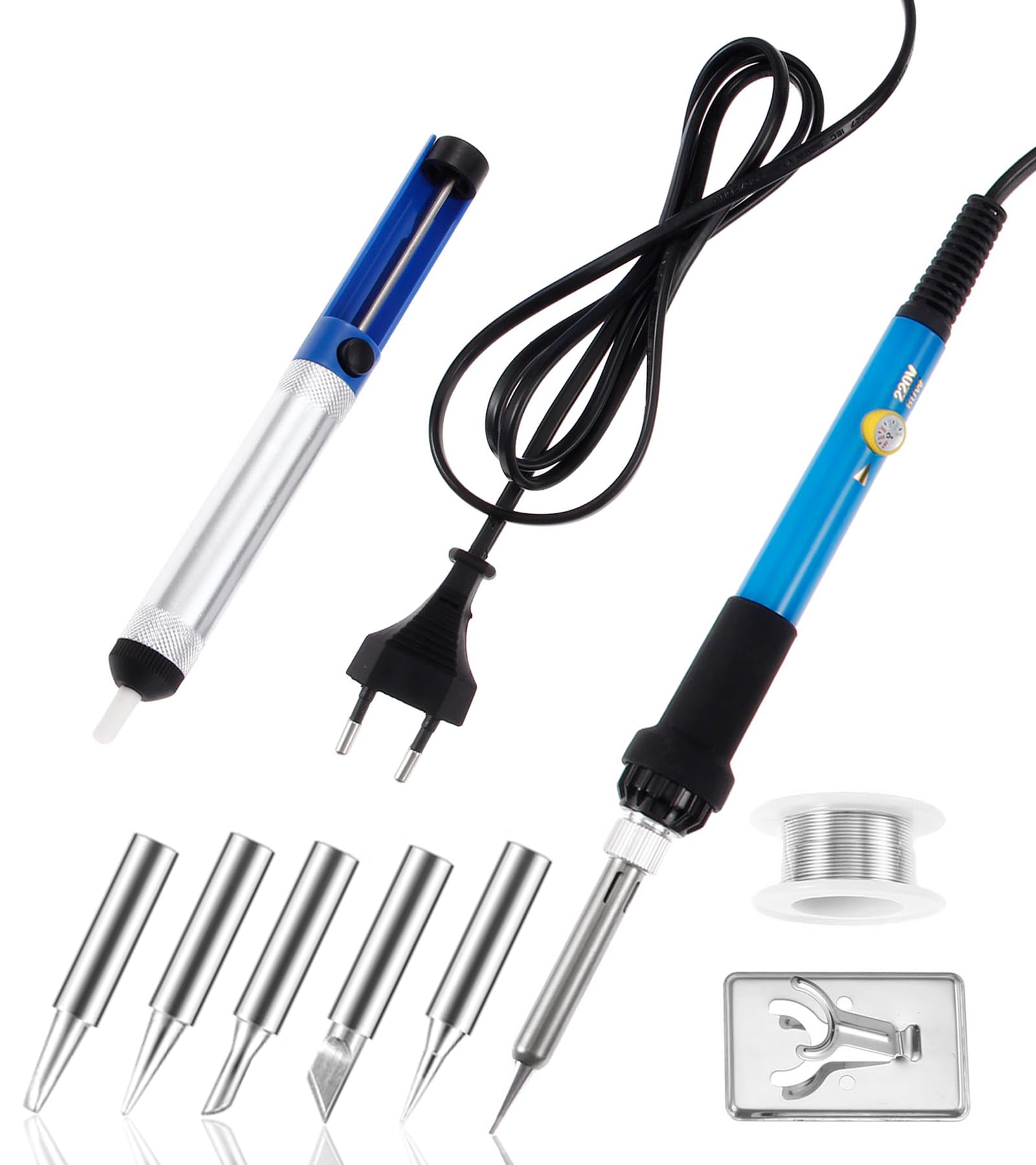 Photo 1 of ***(PARTS ONLY SELLING AS IS )*** Aucanla High Power Soldering Iron Kit, 60W 220V Adjustable Temperature Welding Tool, including 5PCS Replacement Tips, Temperature Adjust Soldering Iron, Tin Wire Tube, Soldering Iron Stand