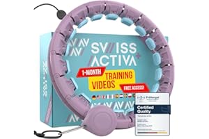Swiss Activa+ Smart Hula Hoop Adult - Infinity Hoop -Won't Fall Off - Weight Loss Hoop for Women - Smart Fitness Hula Hoop with Weight-Exercise Hoola Hoop Exercise Equipment