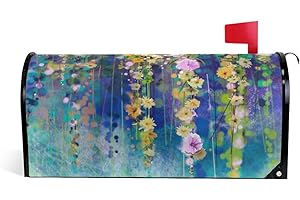 WOOR Seasonal Spring Summer Autumn Winter Flowers Magnetic Mailbox Cover Standard Size for Garden Yard Outdoor Decorations-18 x 20.8"