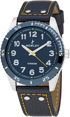 Reloj Hombre, Marca Nowley, Esfera Azul y Correa en Cuero ...