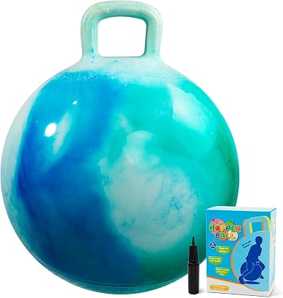 INPODAK Space Hopper 20 Inch Jump Ball with Handle for Ages 5 9