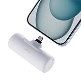 iWALK 4,500mAh Portable Charger for iPhone 15/16/17, Power Bank with Build-in USB C Connector, Battery Pack Phone Charger for iPhone Series, Samsung S22/23/24 Series and Android, White