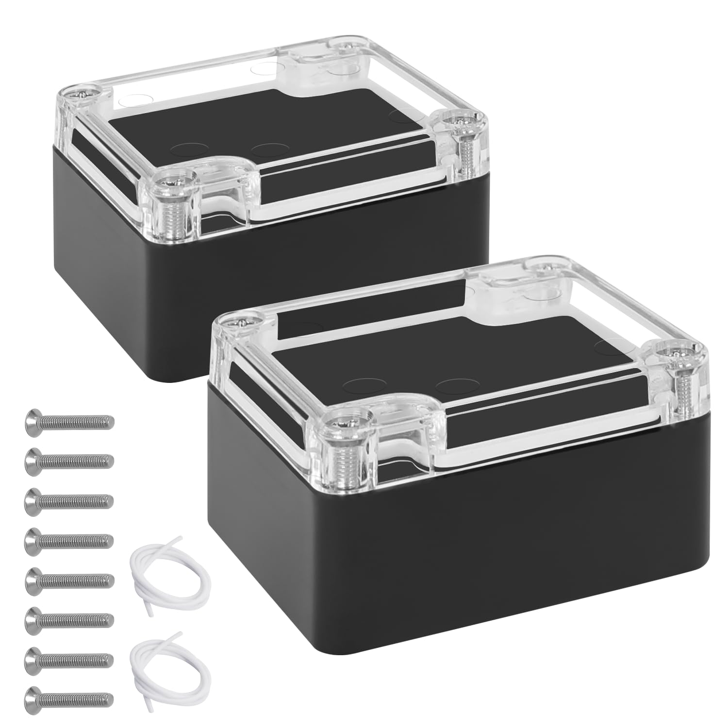Photo 1 of ****STOCK PHOTO SIMILAR TO ITEM****
LeMotech Junction Box with Clear Cover IP65 Waterproof Project Box Dustproof ABS Plastic Electrical Project Boxes Universal Enclosure, Black 2.4"x 2.2"x 1.3"(63x58x35mm)(Pack of 2)