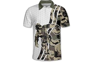 SALTY DURIAN STORE Funny Golf Shirts Skull Hawaiian Polo Shirts for Men, Crazy Golf Shirts for Men Golf Gifts Hawaiian Skull Golf Shirts