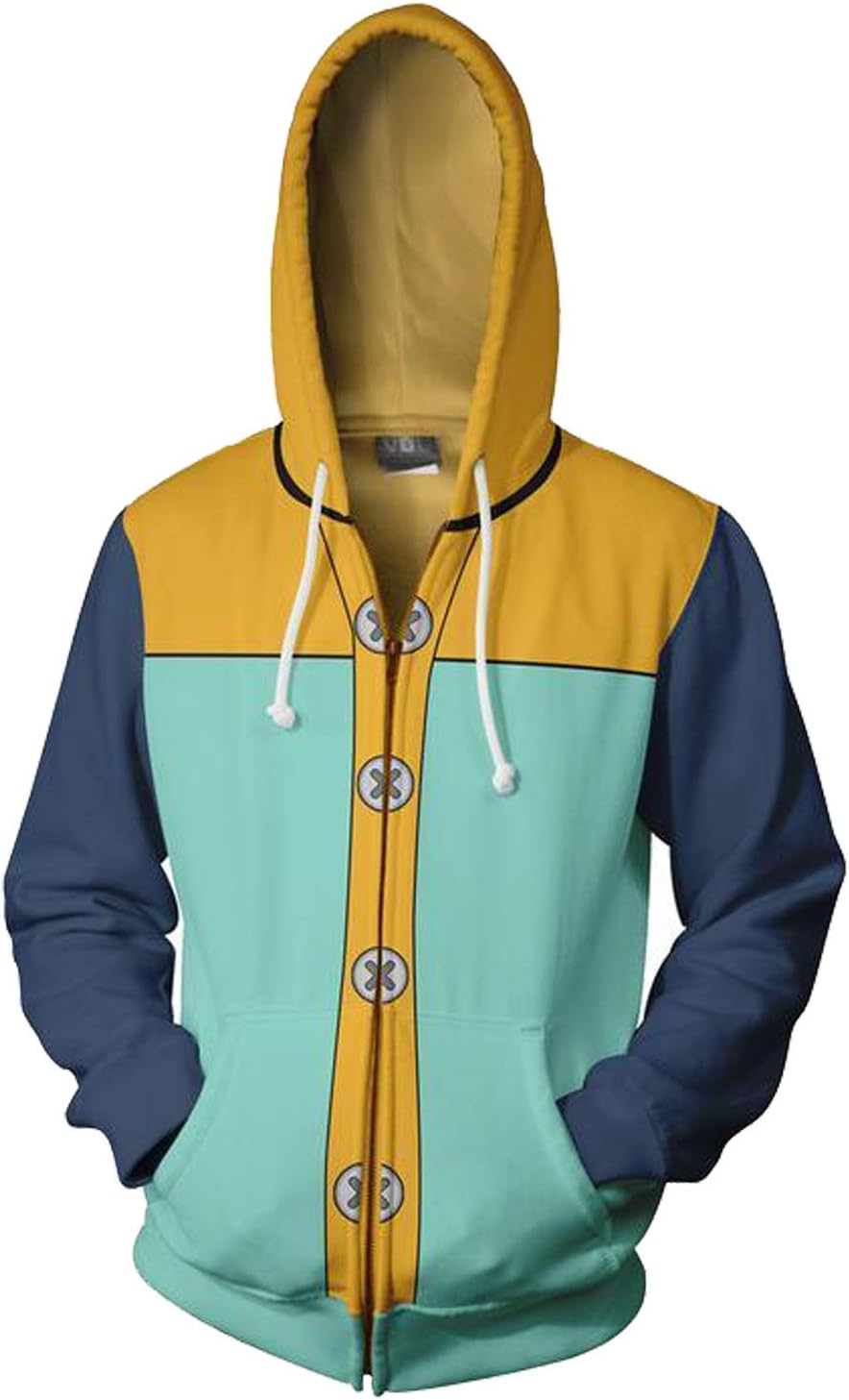 Obtai Grizzly's Sin of Sloth Fairy King Harlequin King Hoodies Cosplay Costume Sweatshirt Jacket Unisex (5X-Large, Green)