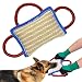PET ARTIST 3 Handles Jute Bite Pillow 9.5" 6.5"-Linen Tug Toy for Young Dogs primary