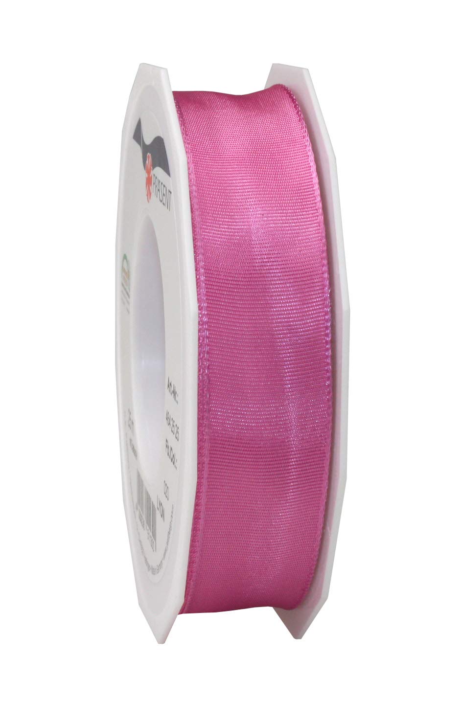 Präsent - Lyon Wired Taffeta Ribbon Pink 25 mm Width, 25 m Length — image 1
