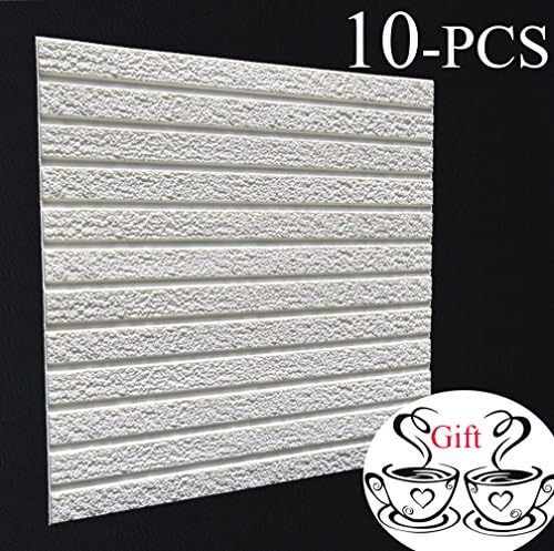10pcs 3D Brick Pattern Wall Stickers, New Style thickening Modern Wall Tile Background TV Bedroom Living Room Decor Decal (23.6" 23.6")