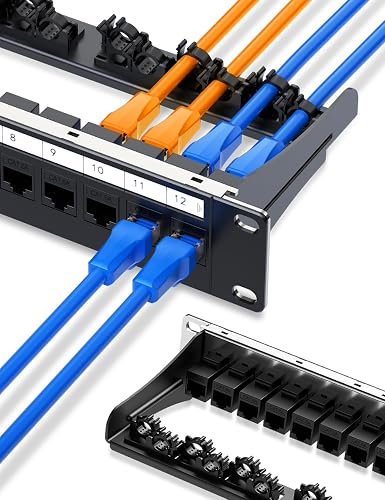 Enmane 1U 12 Port Patch PanelRJ45 Patch Panel Cat6A Keystone Patch ...