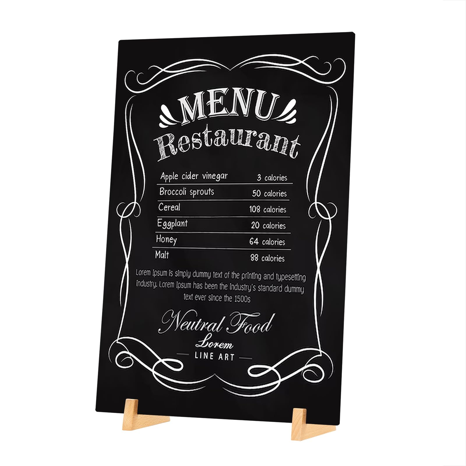 GUOKOFF Chalkboard Signs A3, Black Chalkboard Signs, Table Top Chalkboards, Acrylic Menu Blackboard Message Boards, Blackboard with Wooden Base