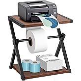Upgraded Desktop Thermal Printer Holder for Rolls and Fan-Fold Labels, Desktop Label Printer Stand for Home, Office, Small Business