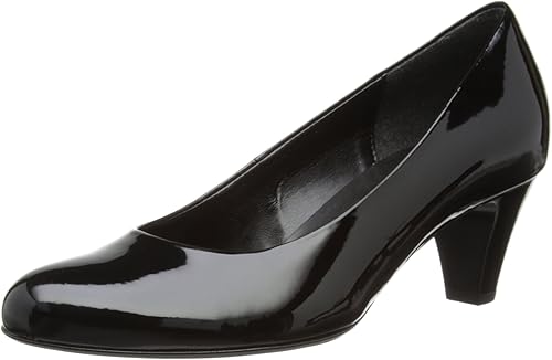 gabor black patent court shoes