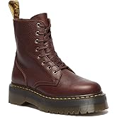 Dr. Martens, Jadon 8-Eye Leather Platform Boot for Men and Women, White Polished Smooth, 7 US Women/6 US Men